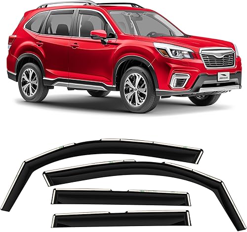Voron Glass Protectores de lluvia extra duraderos en canal para Subaru Forester 2019-2023, deflectores de ventana, viseras de ventana de