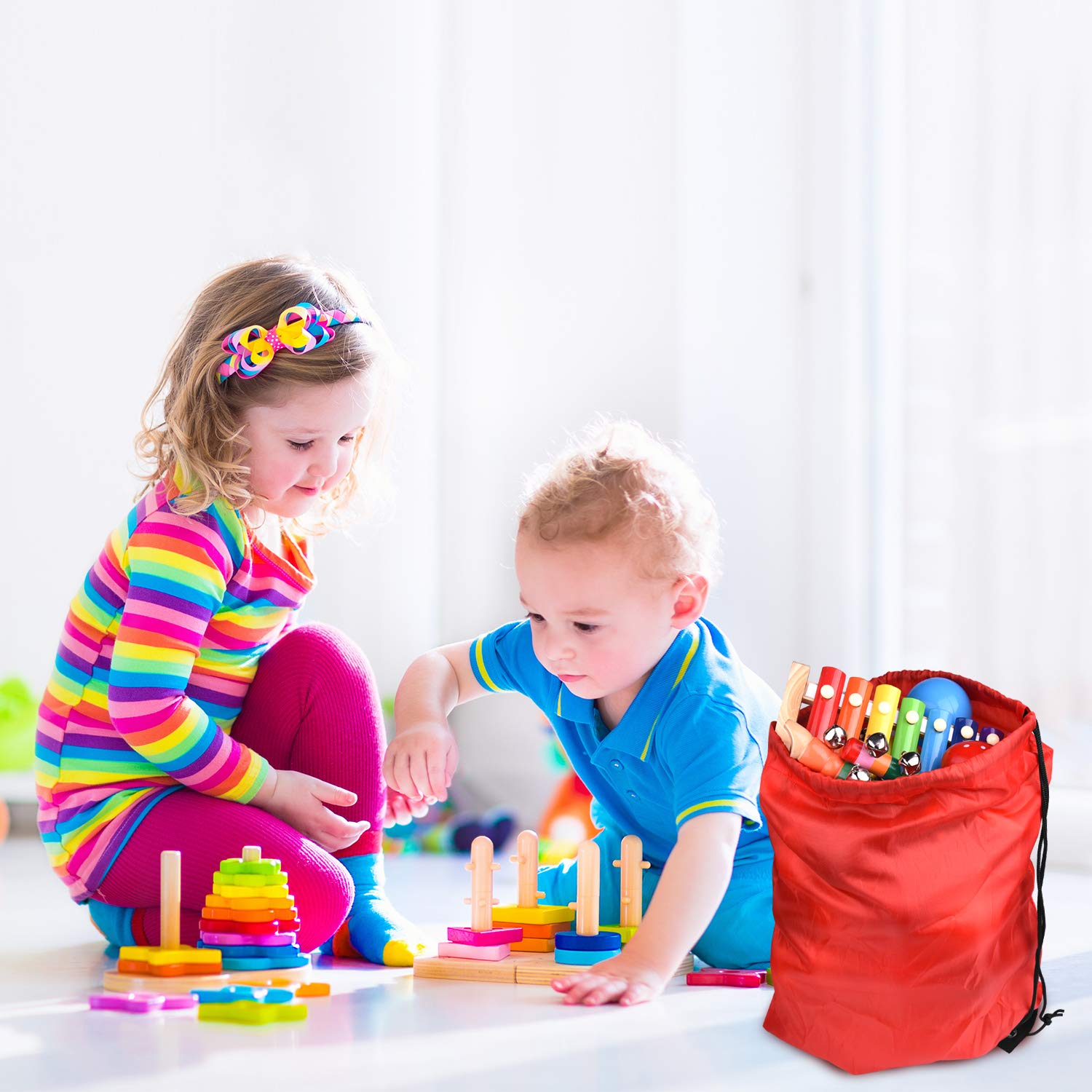 FEPITO Confezione con coulisse Zaino con corde Bulk Tote Sack Cinch Bag Borse sportive per viaggi in palestra