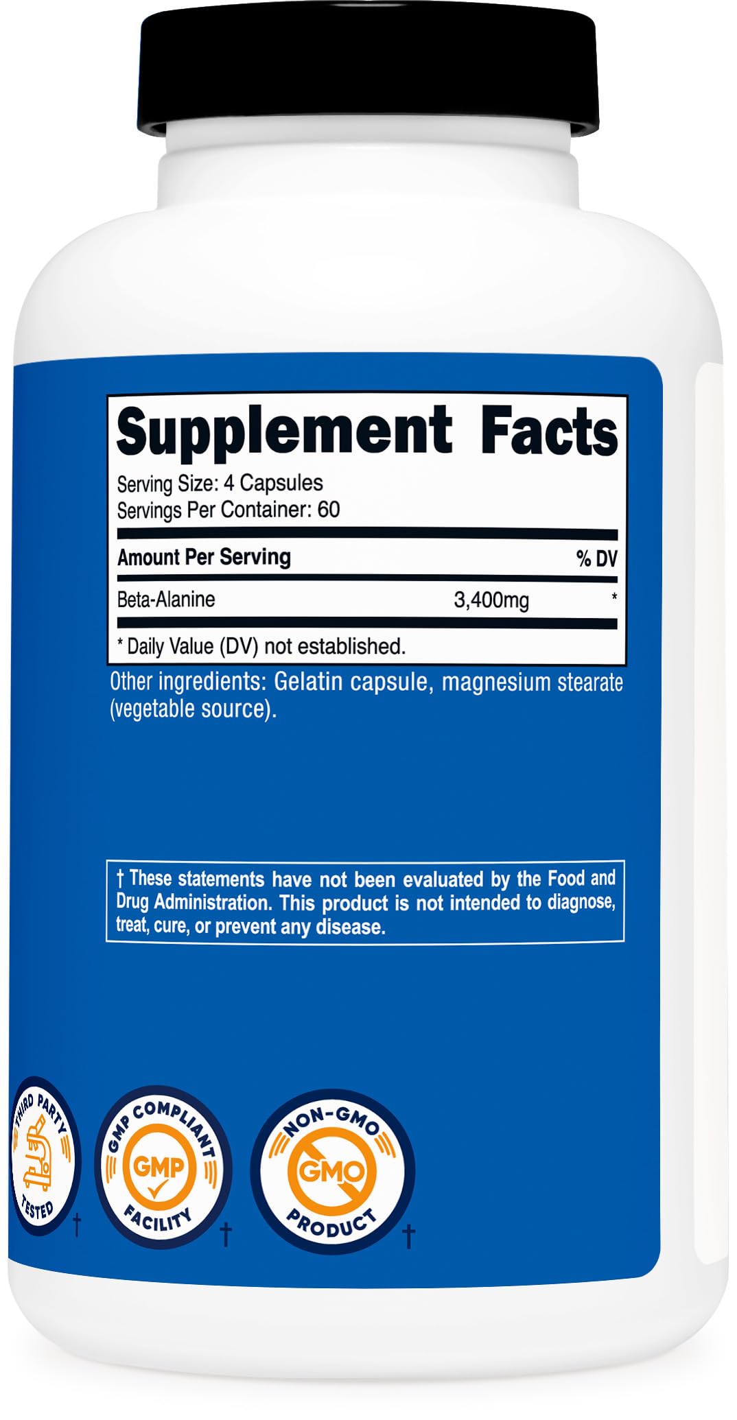 Nutricost Beta-Alanine Capsules 3400mg, 240 Capsules, 60 Servings — Amazon image 5