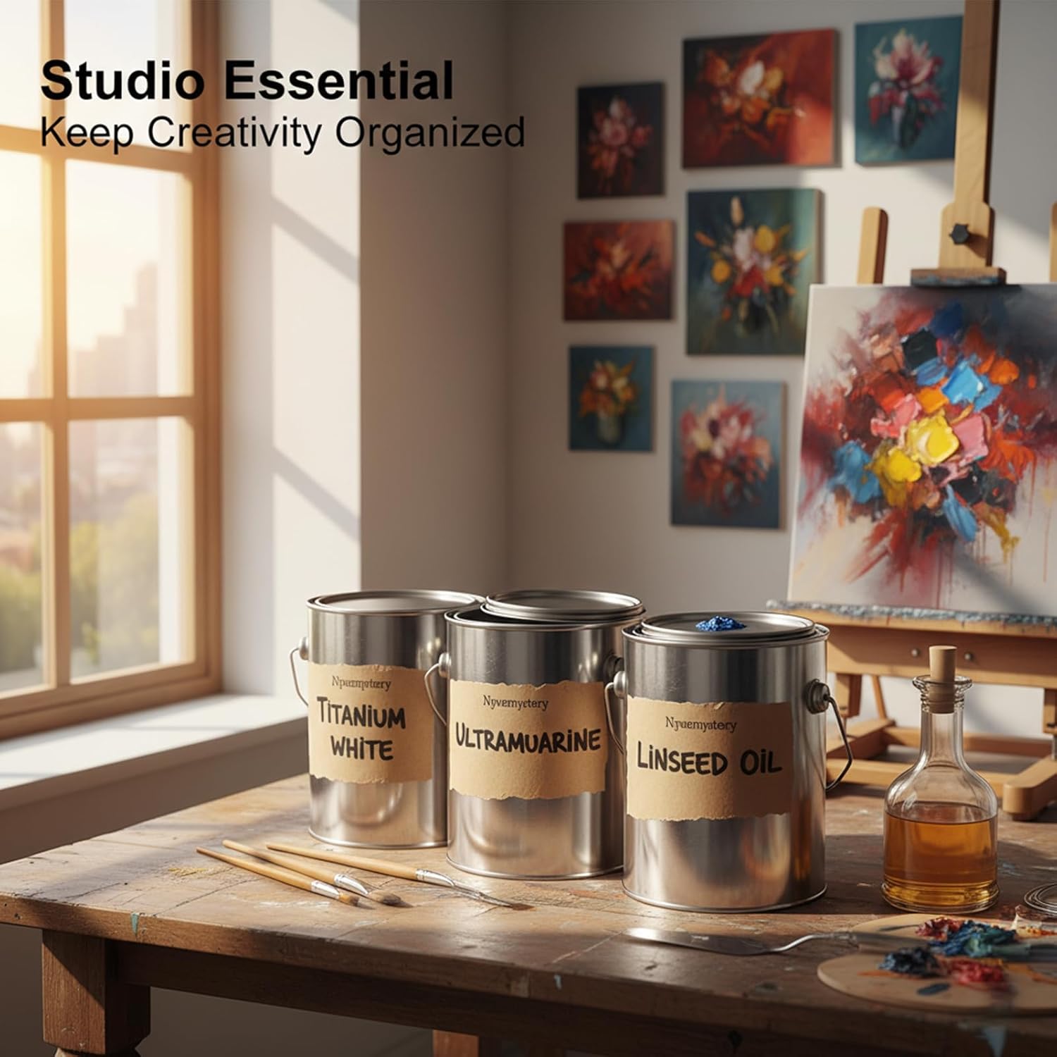 6 Pack 1 Gallon Empty Paint Cans with Lids, Unlined Metal Paint Buckets with Handle for Oil Based Paint, Solvents, Craft DIY Art Supply Storage (Silver) - Image 6