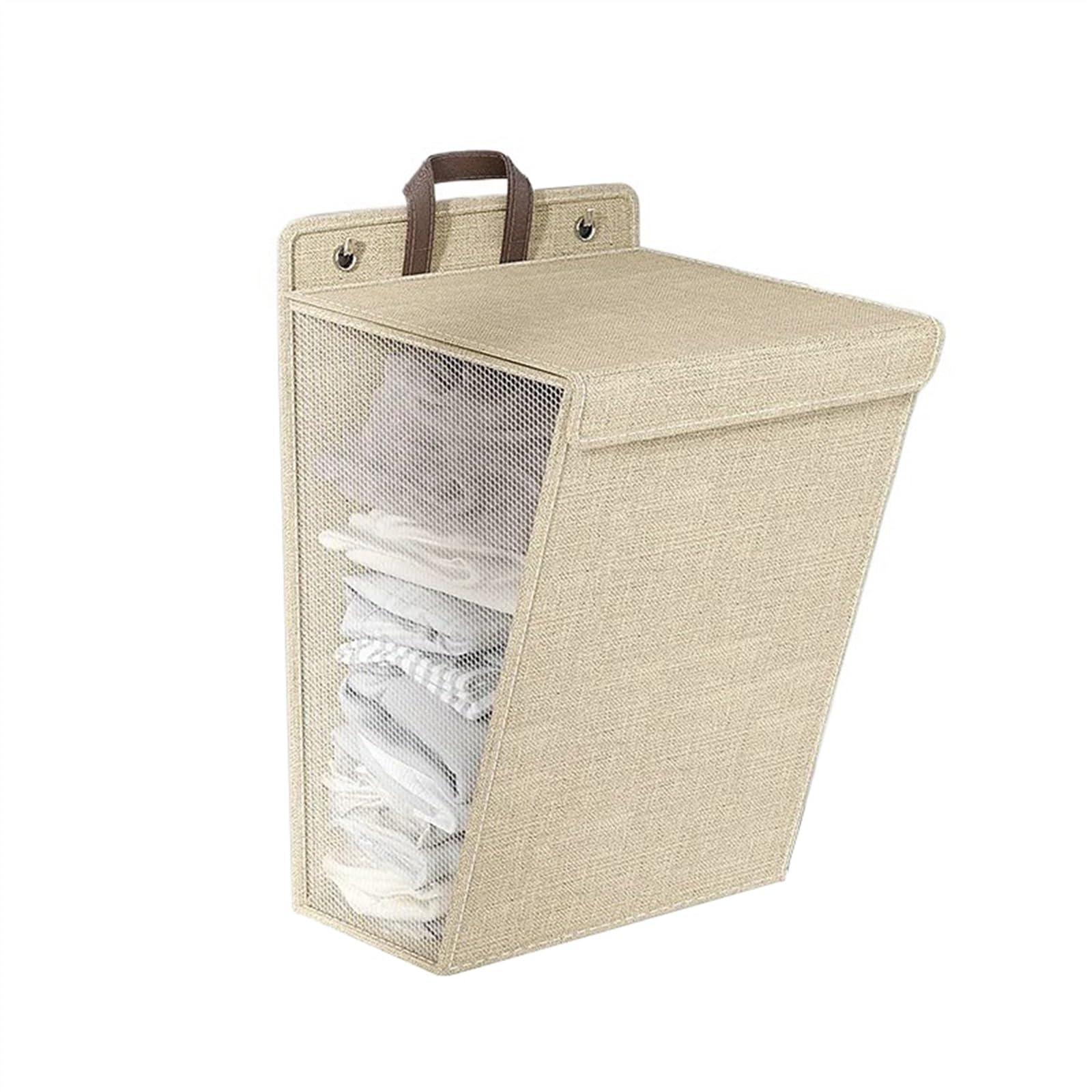 Laundry Hamper Multifunctional Foldable Dirty Clothes Laundry Basket(Beige)