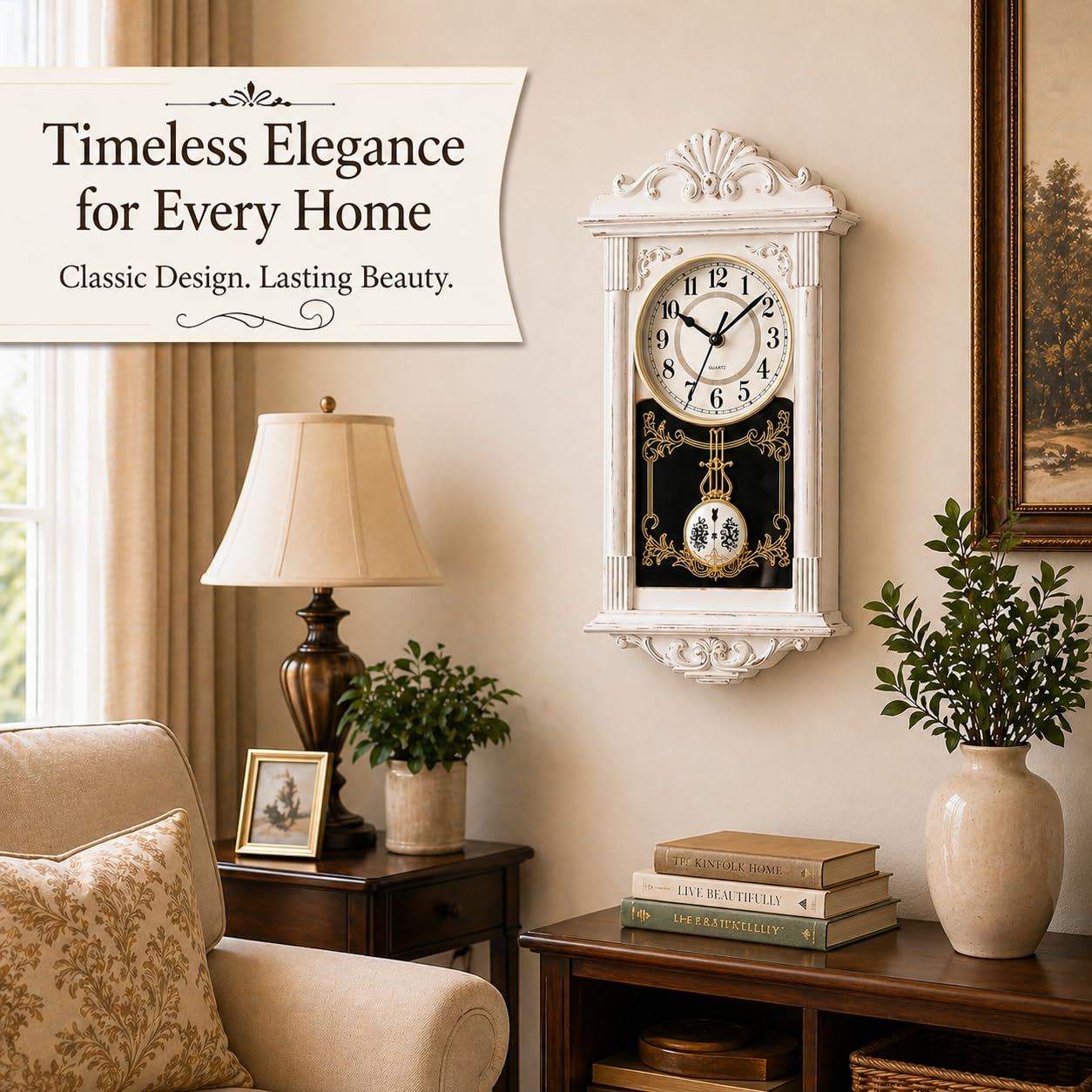 Amazon.com: Clockswise Vintage Grandfather-Style Wall Clock with