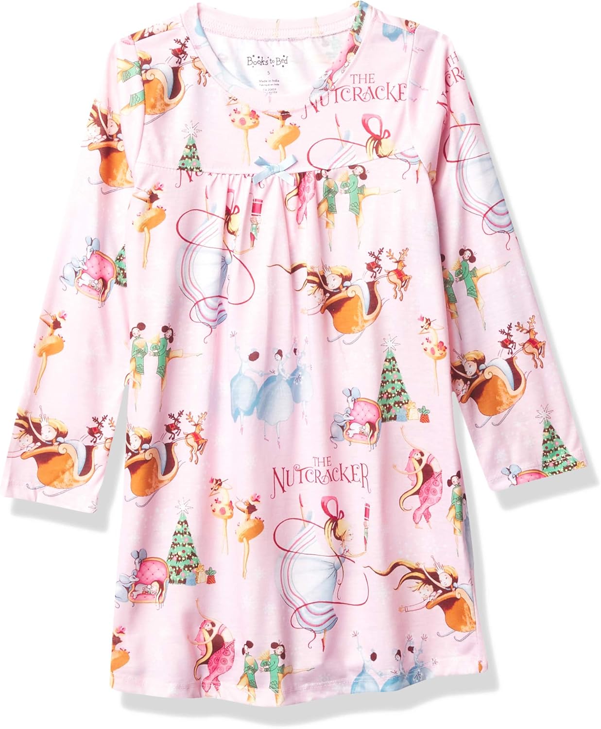 Books to Bed Girls' Book and Long Sleeve Printed Nightgown Set