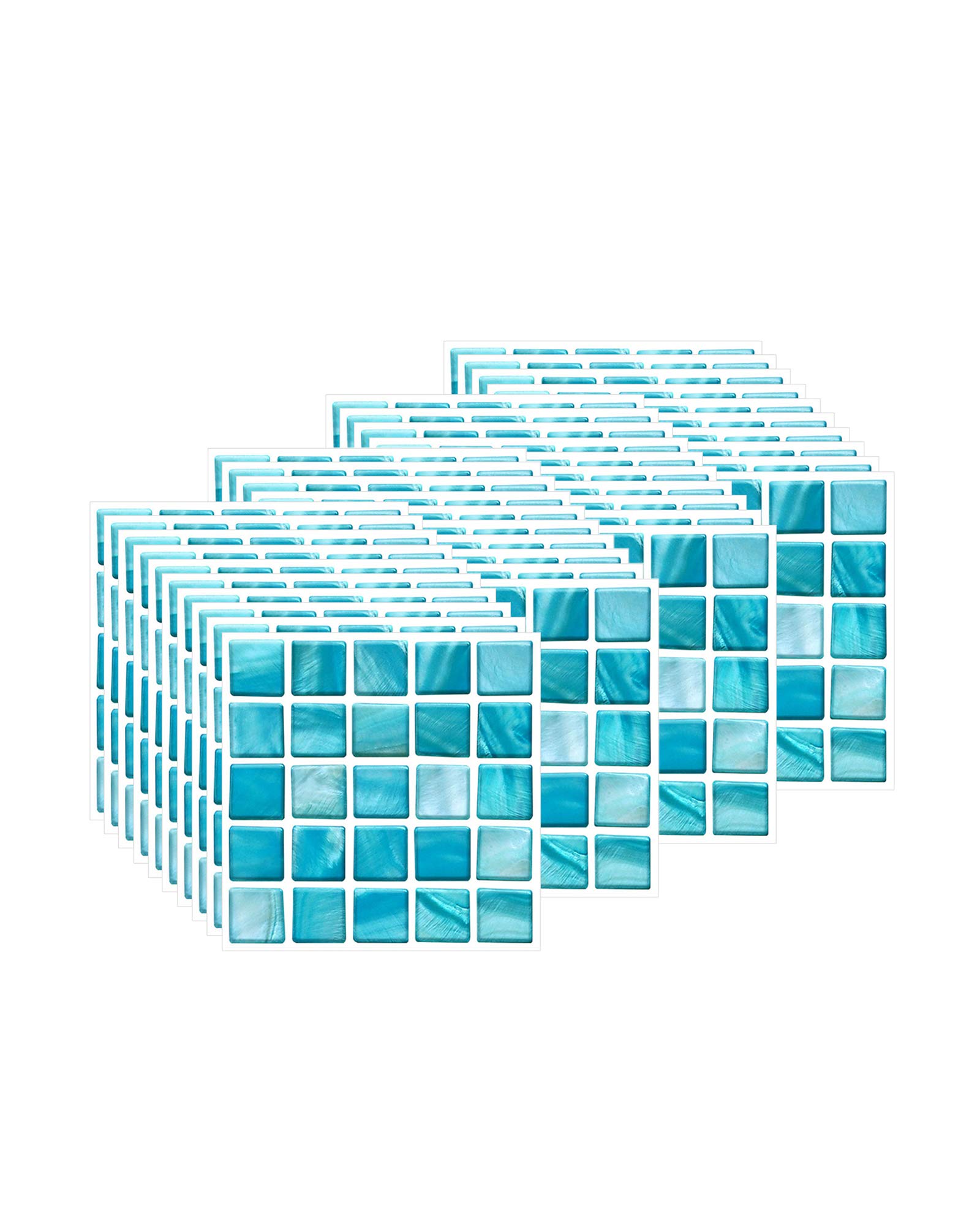 40Pcs Tile Stickers, Pvc Self-Adhesive On Tile Peel Stick Wallpaper Waterproof Wall Tiles Transfers Decor For Living Room Kitchen Mosaic Style Sky 6491966109762