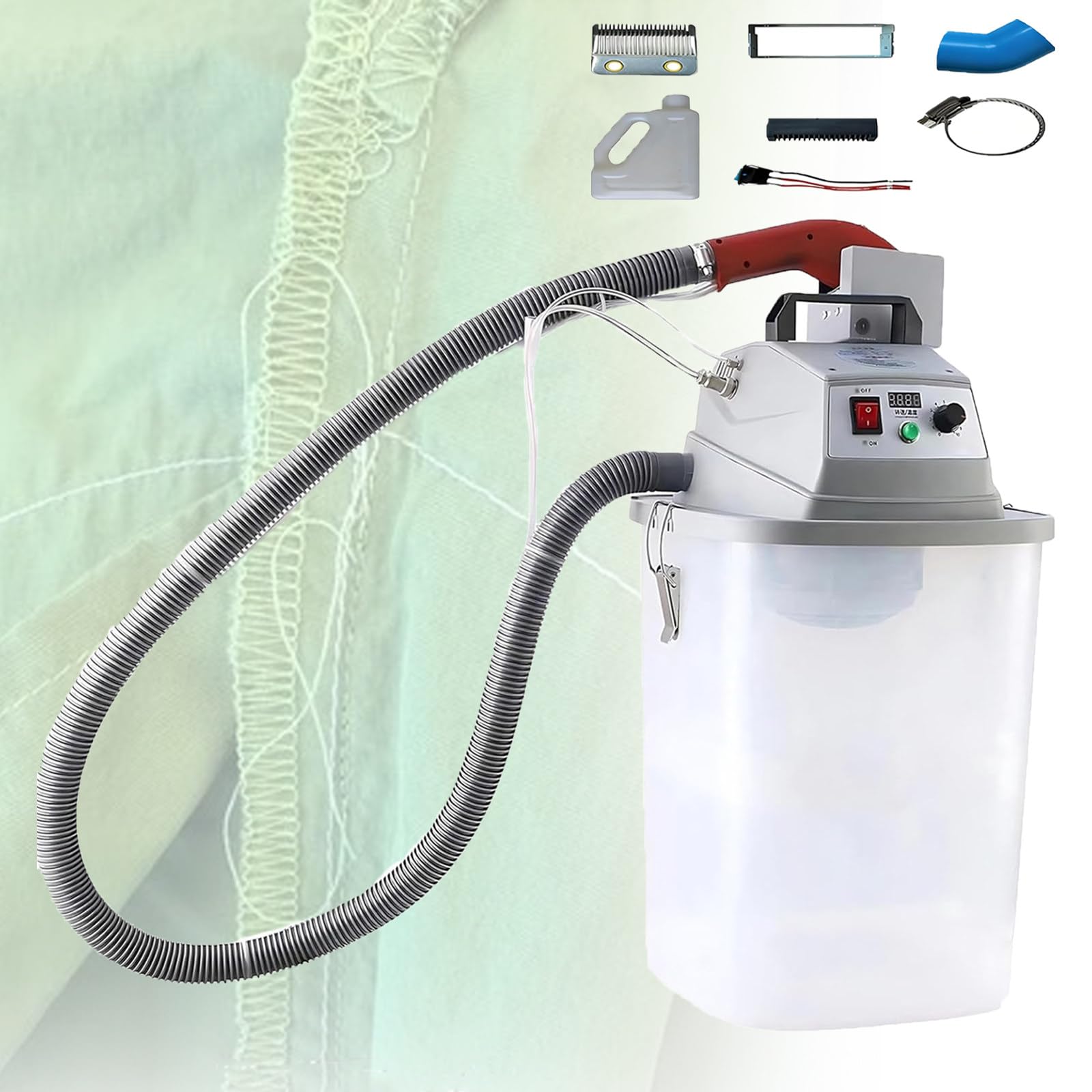 Atwynd Smart Fabric Thread Trimmer with 30L Storage Bucket, Electric Brushless Design, Stepless Speed Regulation, Noise Reduction, Maximum Speed 28000/min for Garment Factories