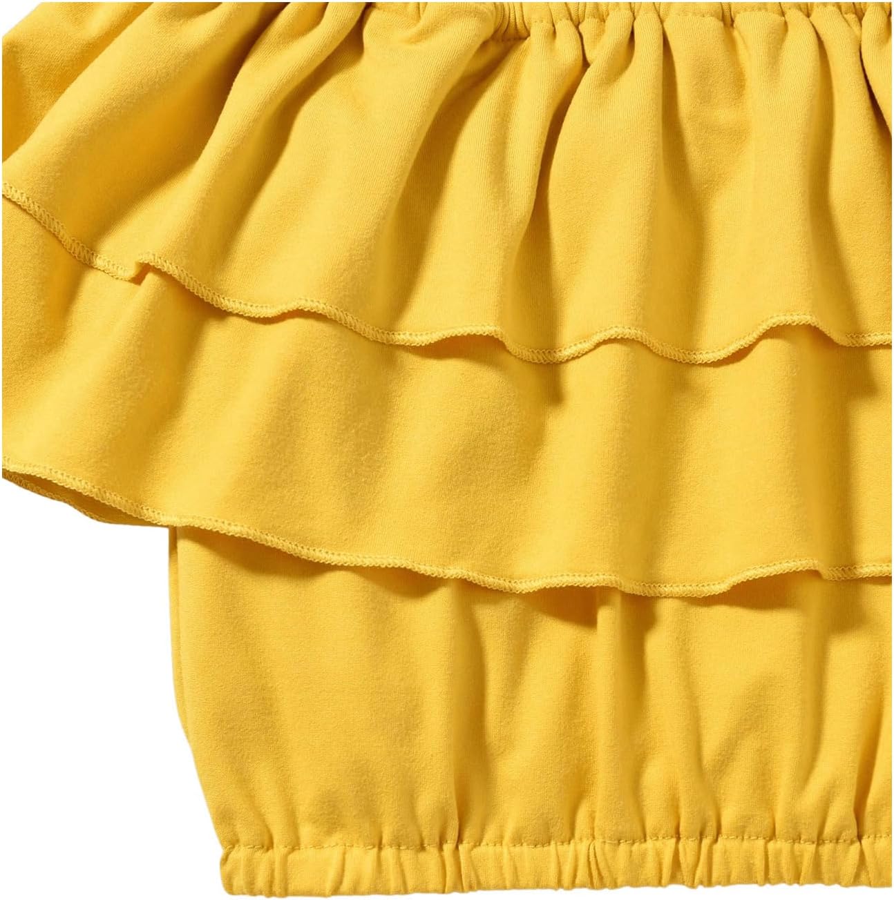 SweatyRocks Girl's 2 Piece Set Cold Shoulder Ruffle Layered Cami Top and Floral Printed Skirt with Belt - Image 5