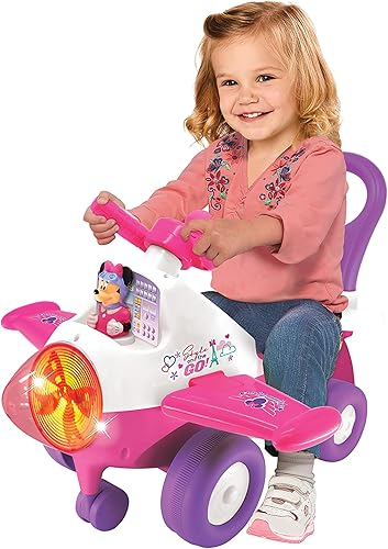 Miniatura 4 de Kiddieland Disney - Luces animadas Minnie Mouse Activity Plane - Auto interactivo de juguete para niños, de pie a piso, niños pequeños, de 12 a 36