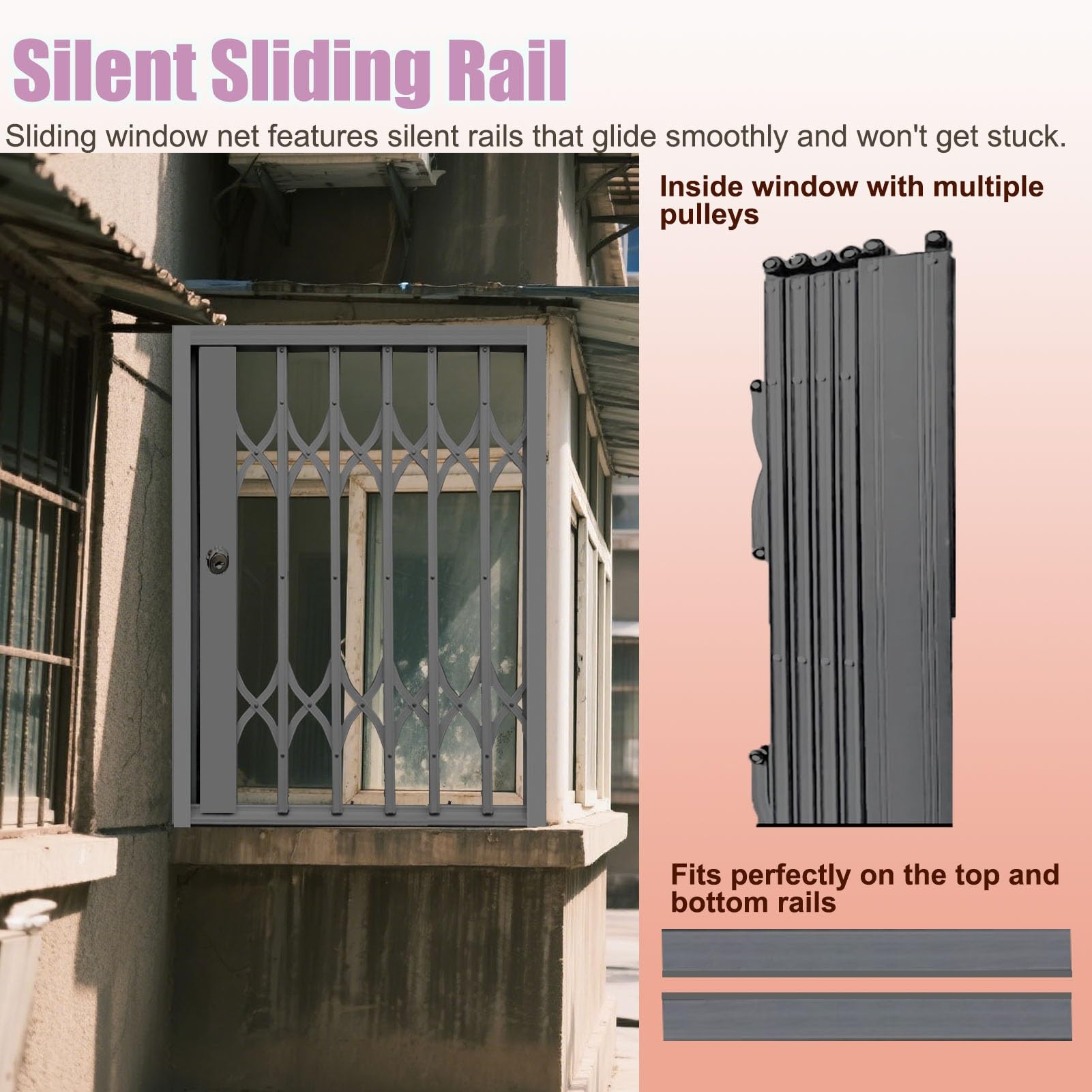 Rejilla plegable de seguridad para exteriores, protector de seguridad de metal para protección del hogar, prevención de robos para puertas, ventanas, hoteles y zonas residenciales