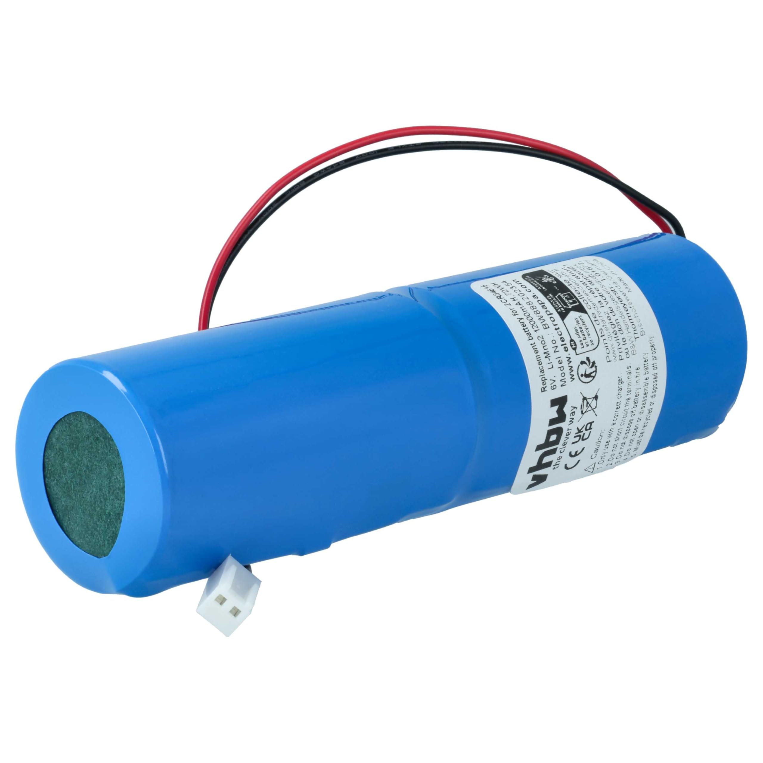 vhbw 2X Batterie kompatibel mit Jablotron JA-180A | JA-80A Alarmanlage, Alarmsystem (12000 mAh, 6 V, Li-MnO2)