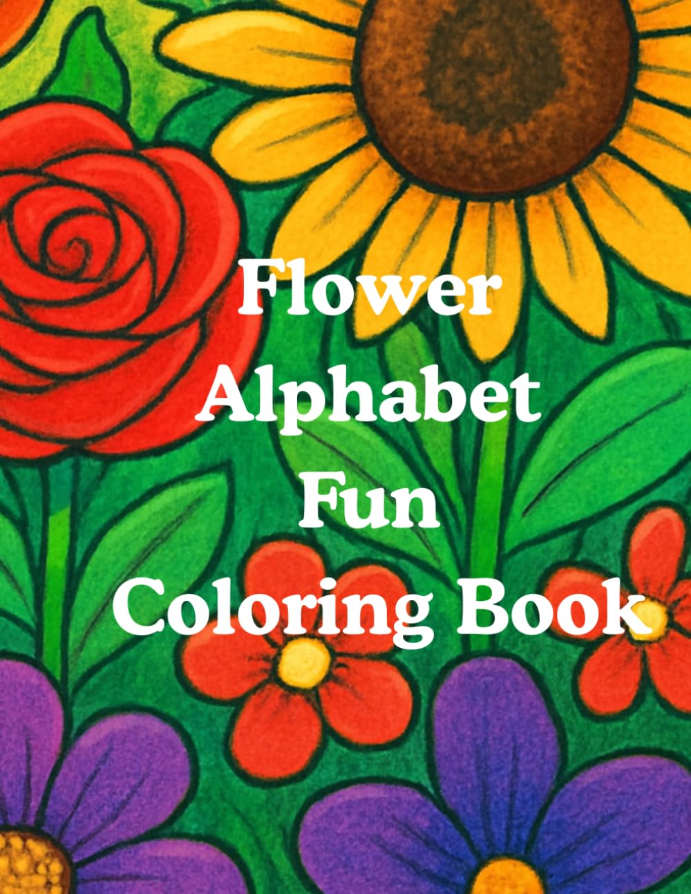Flower Alphabet Fun Coloring Book