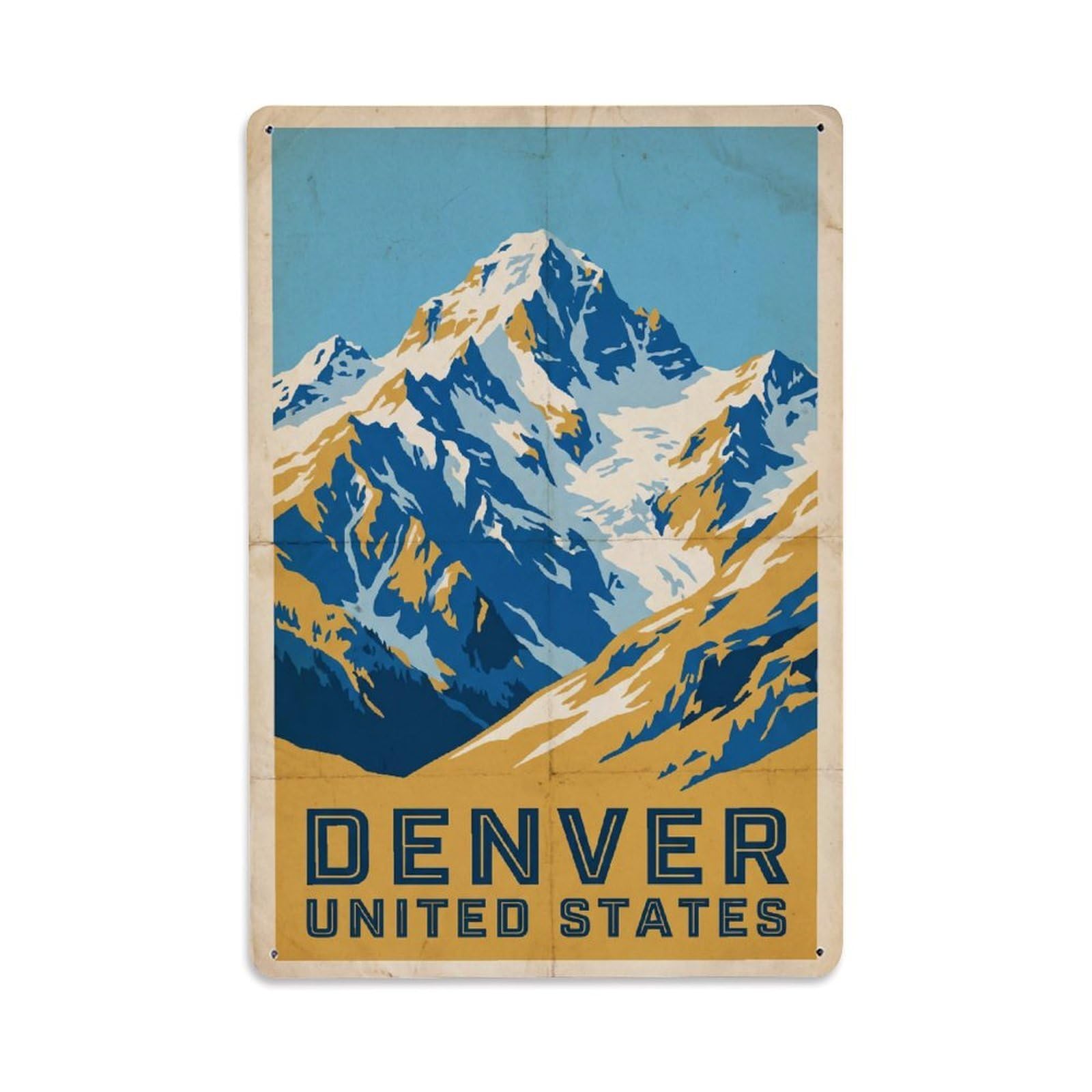 Xanthor Style Usa Denver Travel Vintage Metal Tin Sign