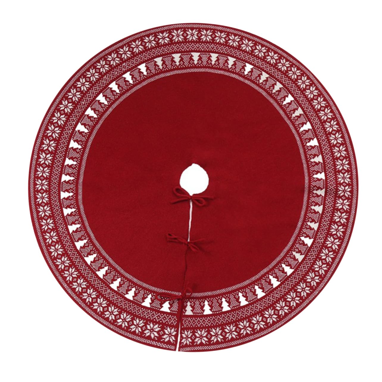 Weihnachtsbaum Schürze aus Acrylfasern Rot Großer Radius 122cm Komfortabel und Doppelfunktional für Festliche Weihnachtsdekoration Am Eventort