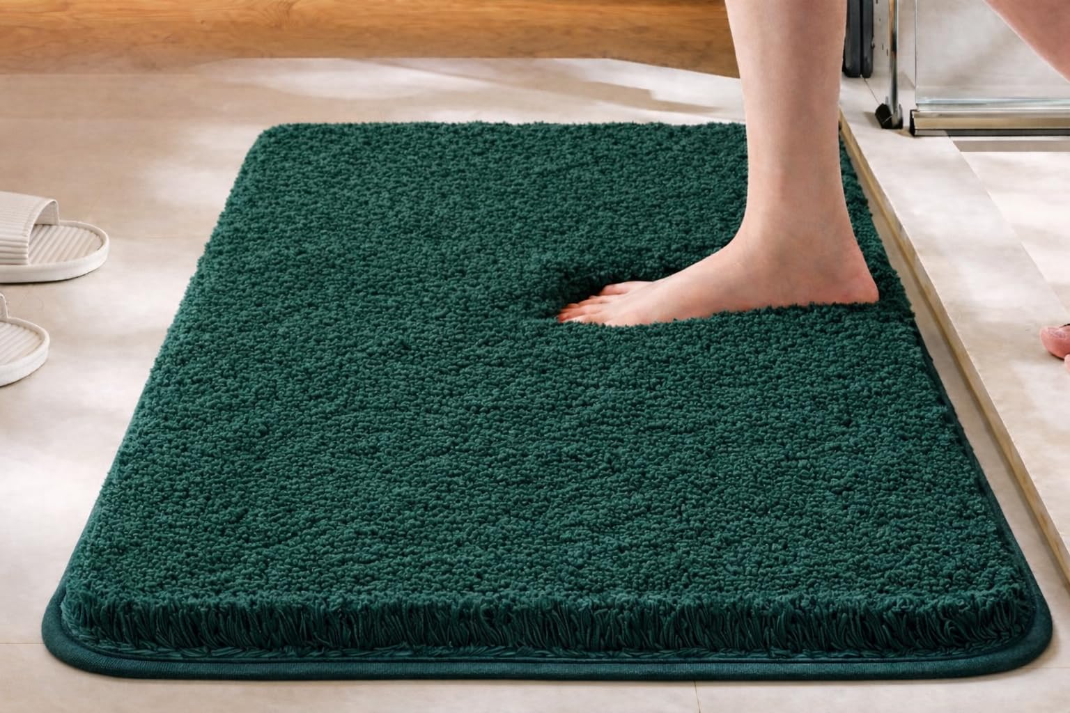 HOWNICE Decore Microfiber Door Mats for Home Entrance Living Room | Anti Skid Doormats for Bathroom Entrance and Bedrooms | Main Door Mats for Entrance Mat (Bedroom Matt Green Mat)-picture-31