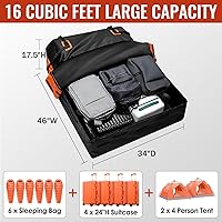 Vista 4 de Bolsa de transporte de carga para techo de coche, 16 pies cúbicos impermeable, bolsa de almacenamiento de equipaje para techo con gran capacidad