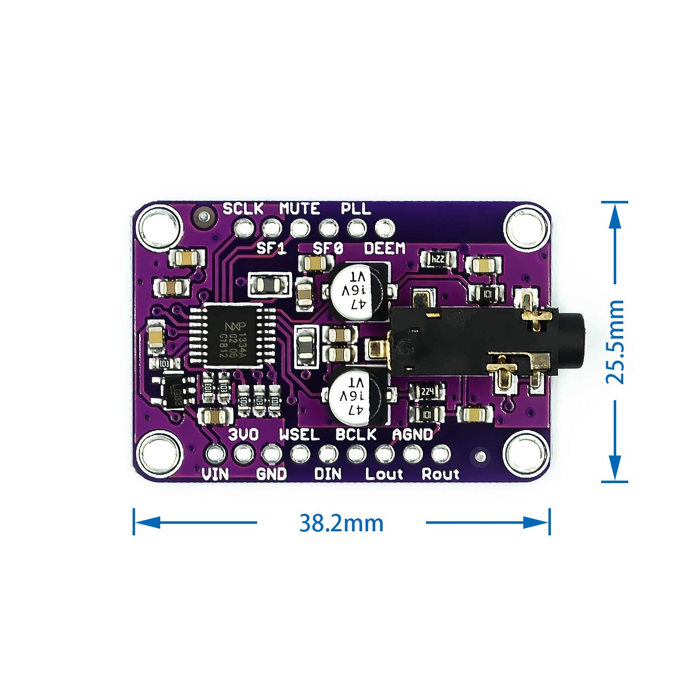 DAC Module 1334 UDA1334A I2S DAC Audio Stereo Decoder Module Board for Arduino 3.3V - 5V