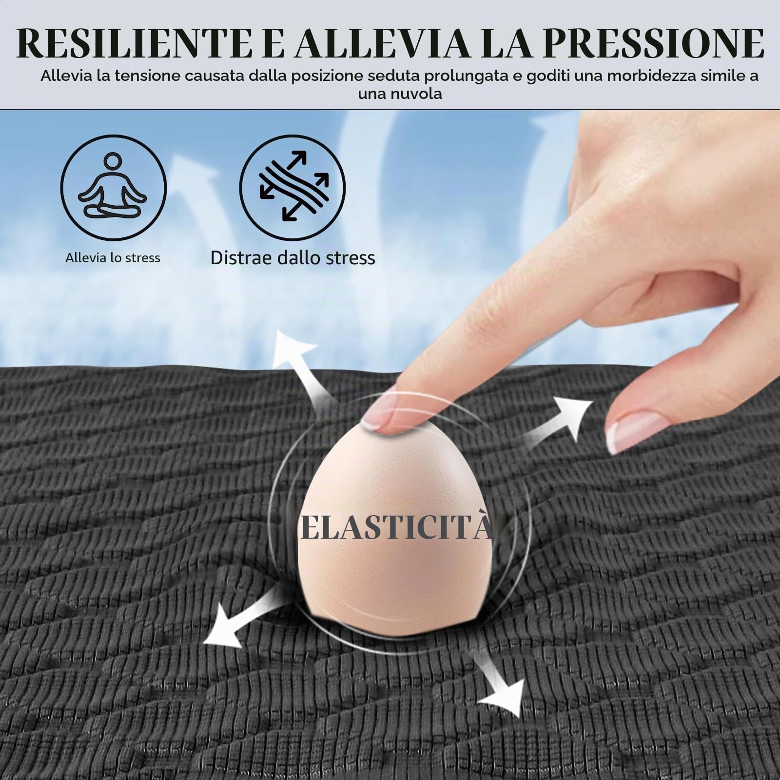 Cuscino in Gel per Sedia con Effetto Freddo 3D, Cuscino Traspirante a Nido d'Ape per Coccige e Lombare, per Auto Camion Ufficio Casa Sedia a Rotelle, 49 x 46 cm (Nero)