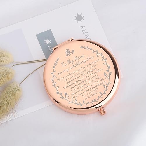 Miniatura 3 de UJIMS Regalo para el día de la boda, espejo de maquillaje para la abuela de la novia, regalo para el día de la boda de la nieta (niñera en mi boda)