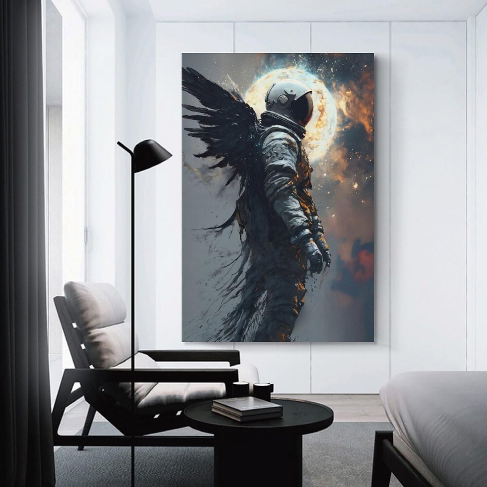 Junmoney Astronaut Cosmic Ascension Canvas Wall Decor 12x18inch(30x45cm), for Flats, Guest Rooms Or Compact Rooms, Home Artwork for Modern Interiors