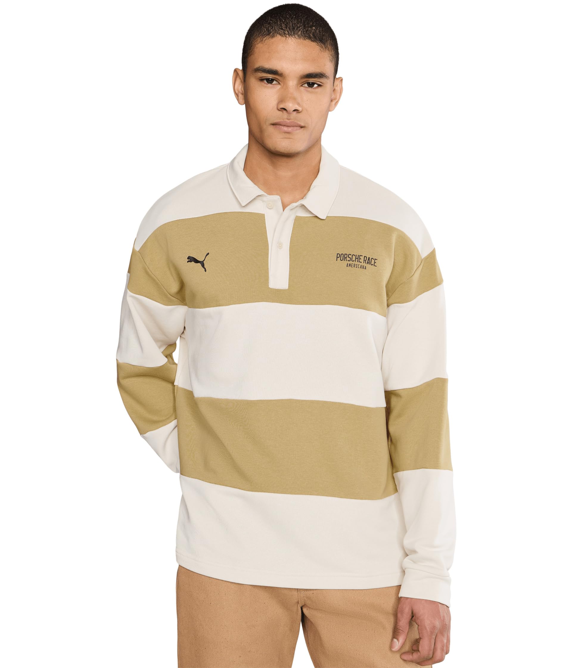 Mens Porsche Legacy Lifestyle Crew Striped Knit Top