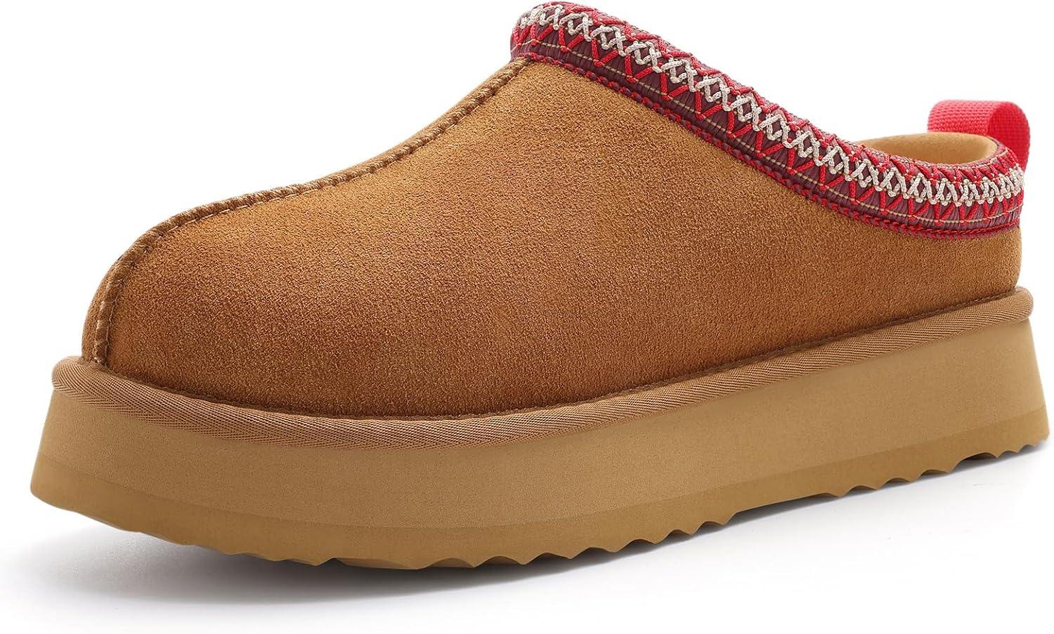 KIDMI Genuine Suede Platform Slippers for Women Fuzzy Winter Warm Shoes Indoor Outdoor - Image 4