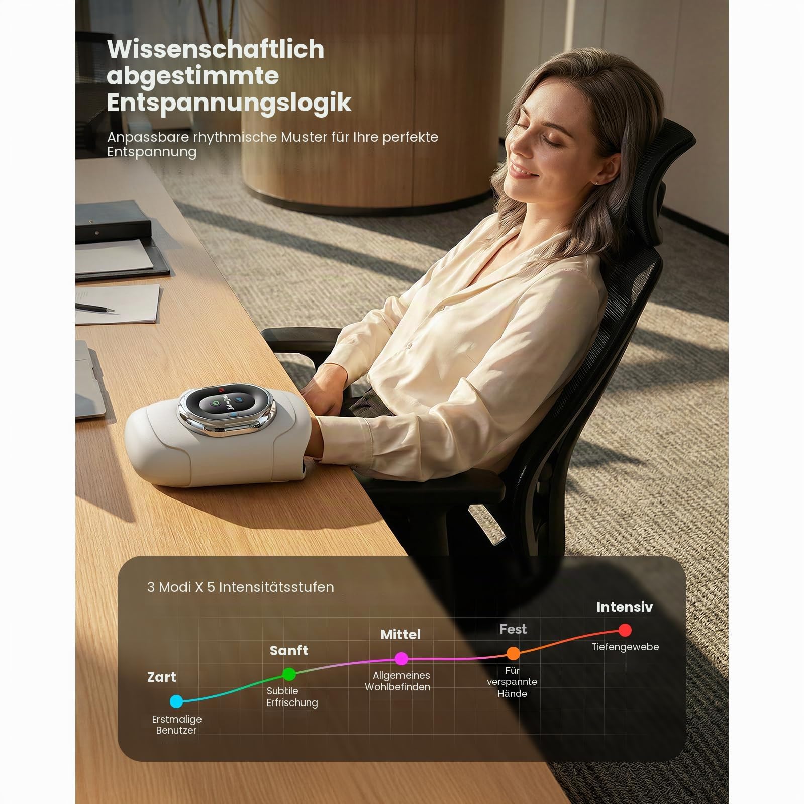 BOB AND BRAD Handmassagegerät mit Wärme & Kompression, HandSpa Pro Elektrischer Handmassager bei Arthritis/Karpaltunnel, Schmerzlinderung & Entspannung - für Zuhause/Büro, Geschenk für Damen & Herren