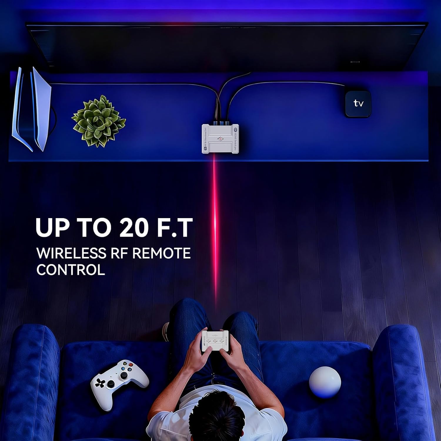 8K HDMI 2.1 Bi-Directional Switch, 3-in 1-Out & 1-in 3-Out, Support 8K@60Hz 4K@120Hz HDR+ Dolby Vision, HDMI 2.1 Splitter Compatible with PS5/4 Xbox Nintendo Switch Roku Apple TV Fire Stick