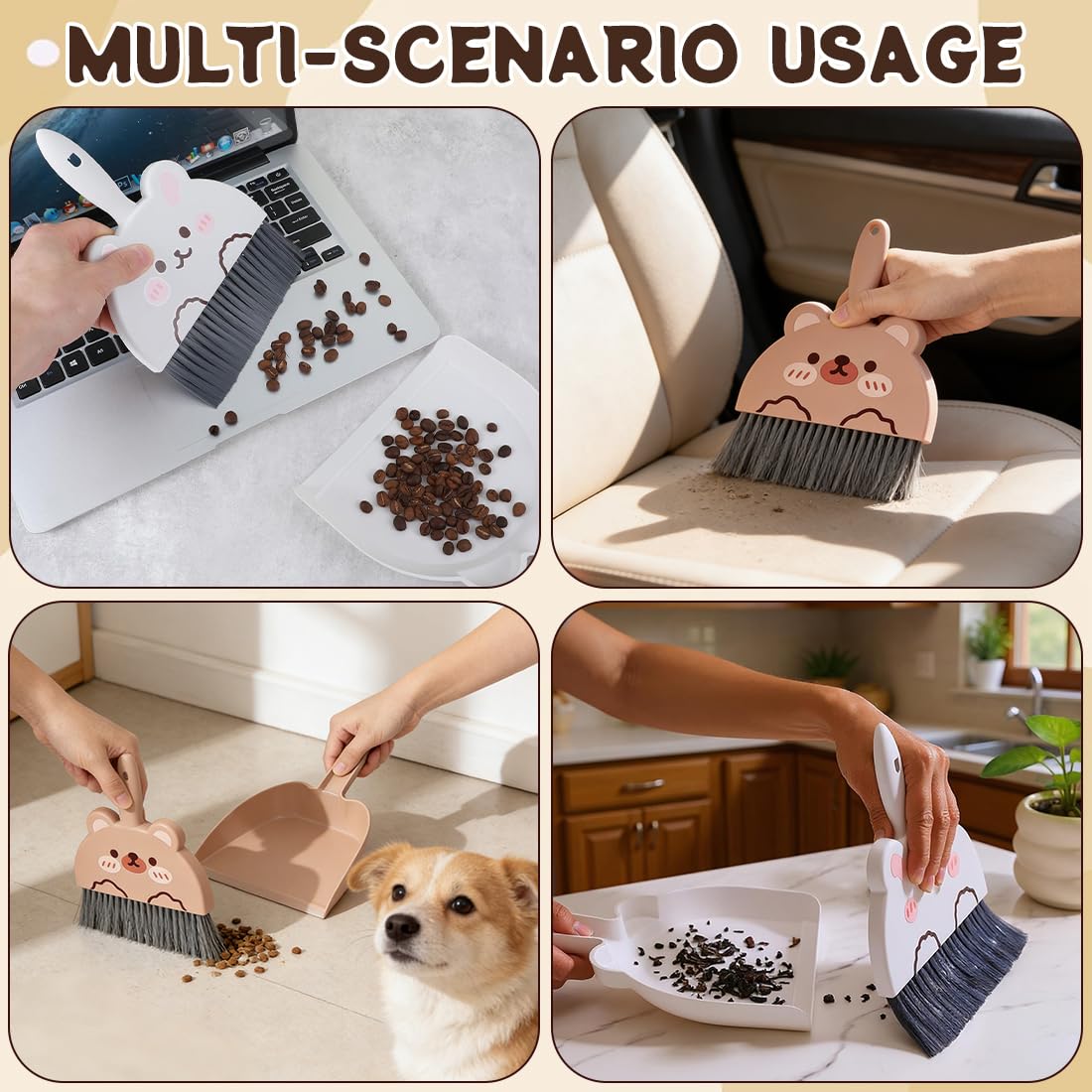 2 Pcs scopa e paletta, paletta scopa, scopa paletta, Mini scopa e pala, scopa e scopa a mano, piccola scopa da tavolo con paletta, set di mini scopa per casa, ufficio, scuola e animali domestici