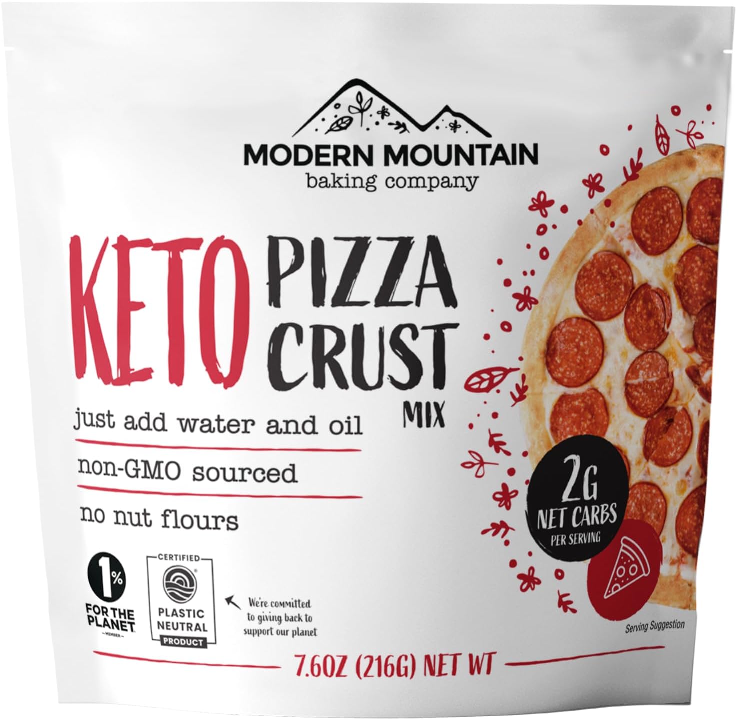 Keto Pizza Crust - Low Carb and Keto Friendly - Only 1g Net Carbs - Incredible Taste and Texture - Zero Sugar - Just Add Water and Oil - Keto Has Never Been So Easy - Keto Food - No Almond Flour