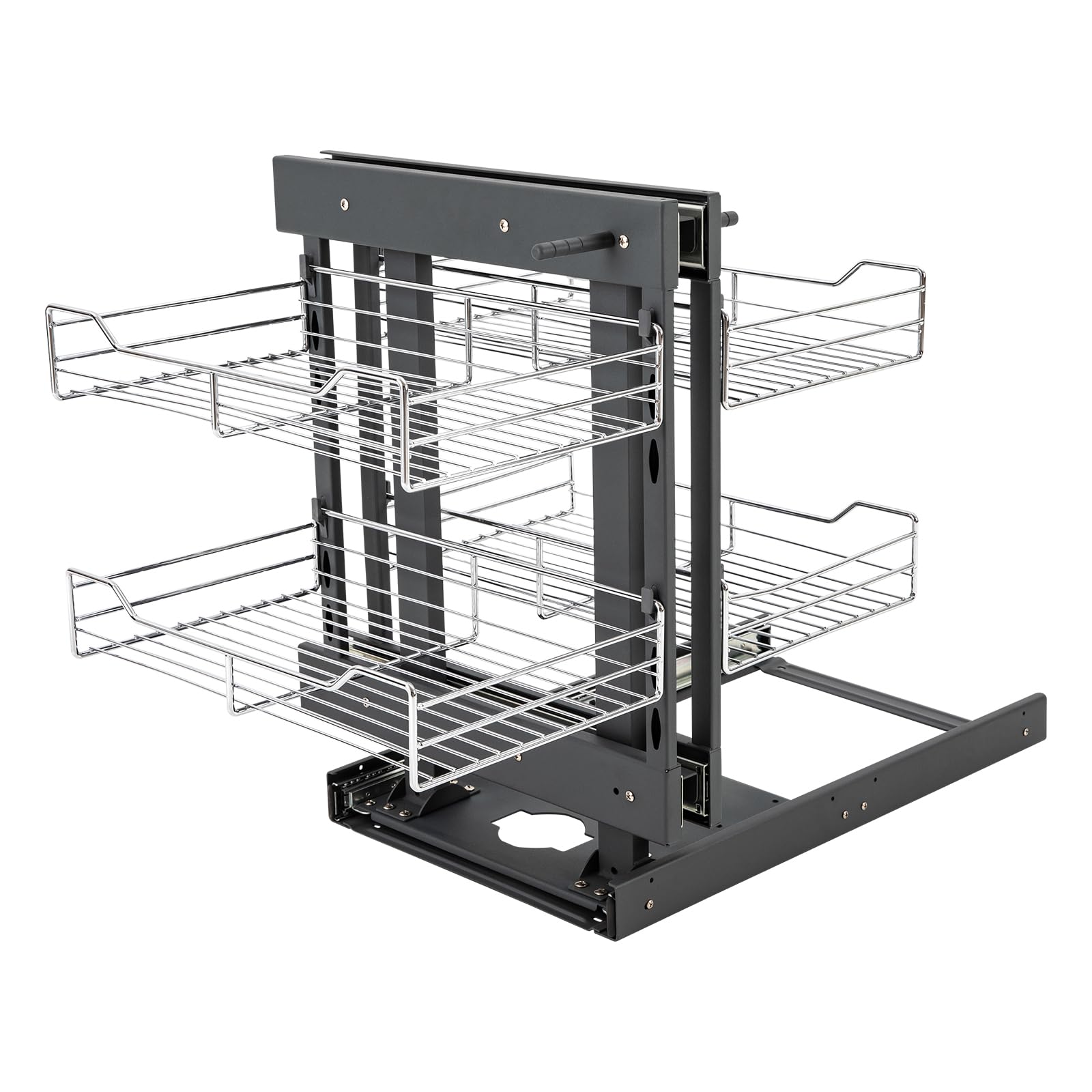 Blind Corner Cabinet Pull Out Kitchen Corner Cabinet Organizer, Min Opening (W*H)14.57*23.62 inch , Left Open or Right Open 2-tier Pull-out Home Organizers for 30.5