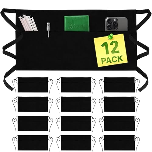 GREEN LIFESTYLE Server Aprons with 3 Pockets - Waist Apron,