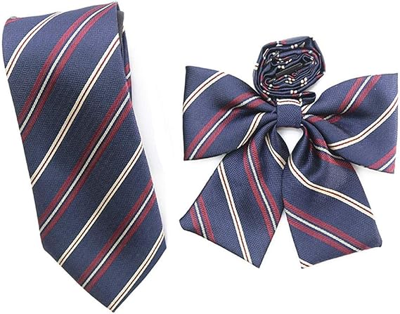 Amazon Co Jp ネクタイ 制服 リボン 学生服 小物 Dk Jk スクールリボン 中学生 高校生 男子 女子 2点セット 服 ファッション小物