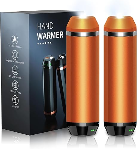 Magnetic Hand Warmers with Flashlight, 2pack Rechargeable 10000mAh Battery Operated Hot Hands Hand Warmers, Electric Portable Pocket Heater, 3
