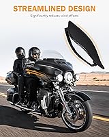 Vista 5 de PBYMT Side Wings Air Deflectors, Fairing Side Wing Windshield, Black Adjustable Wind Deflectors Compatible for 2014-2024 Harley Electra Glide Street