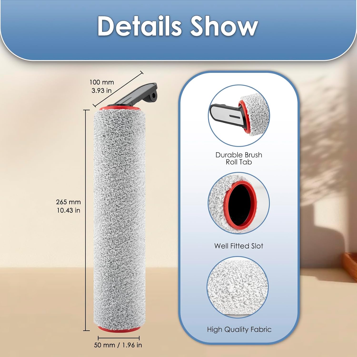 (5 Pack) H14 Pro Replacement Roller Brushes and HEPA Filters Compatible with Dreame H14 Pro Cordless Wet and Dry Vacuum Cleaner, 2 Brush Roller, 3 HEPA Filters, Replacement Parts