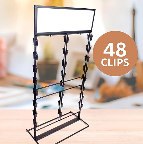 Miniatura 5 de Upper Midland Products Estante de chips con pizarra de borrado en seco - 48 clips - Soporte para virutas - Estante de exhibición de dulces y