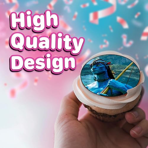 Miniatura 3 de 30 adornos para magdalenas de avatar  Decoración comestible de feliz cumpleaños decoración de pasteles de hoja de oblea