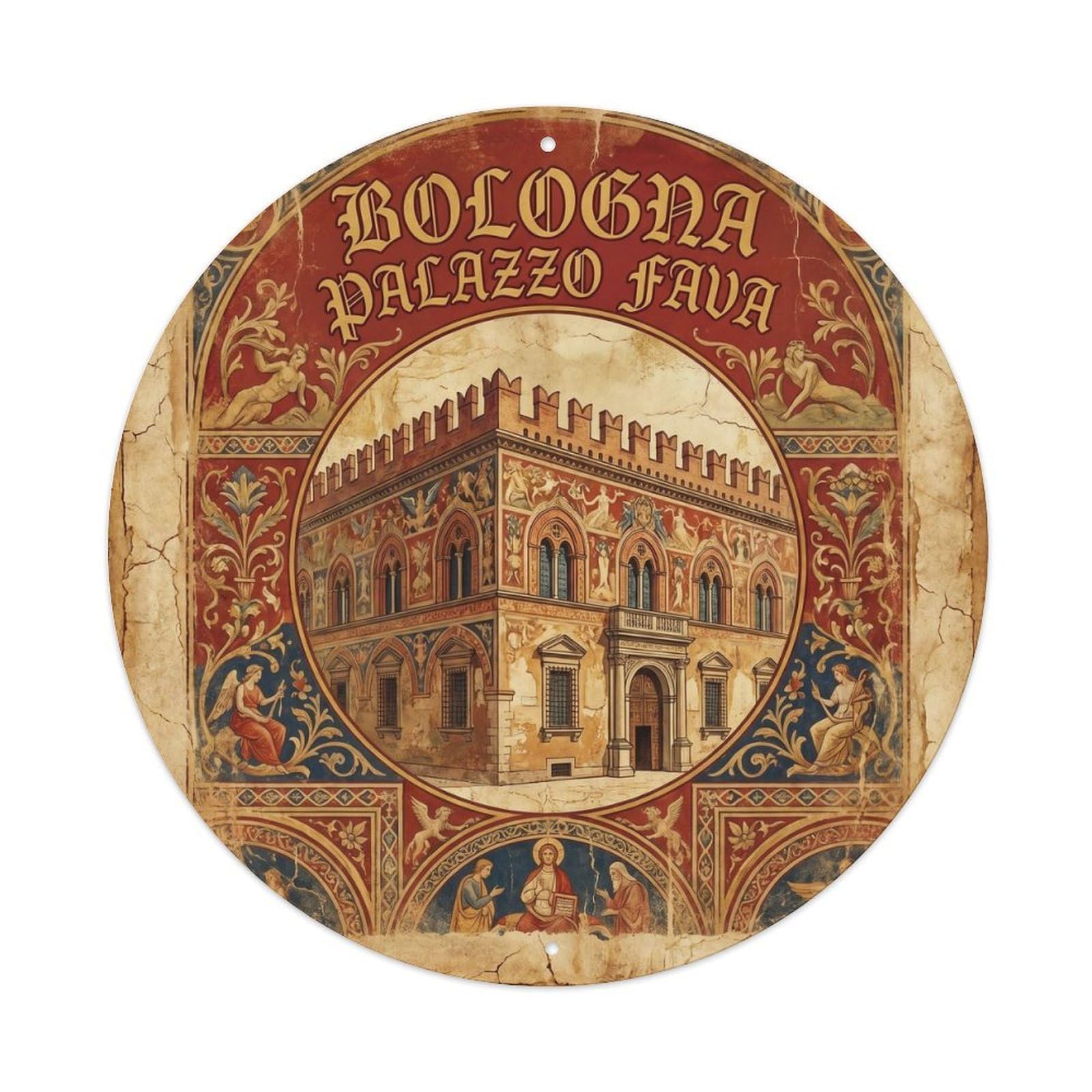 Classic Bologna Italy Palazzo Heritage City Travel Metal Tin Sign
