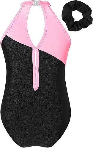 Miniatura 2 de Trajes de ballet brillantes para niñas y niñas, leotardo de gimnasia sin mangas con pantalones cortos y banda para el cabello