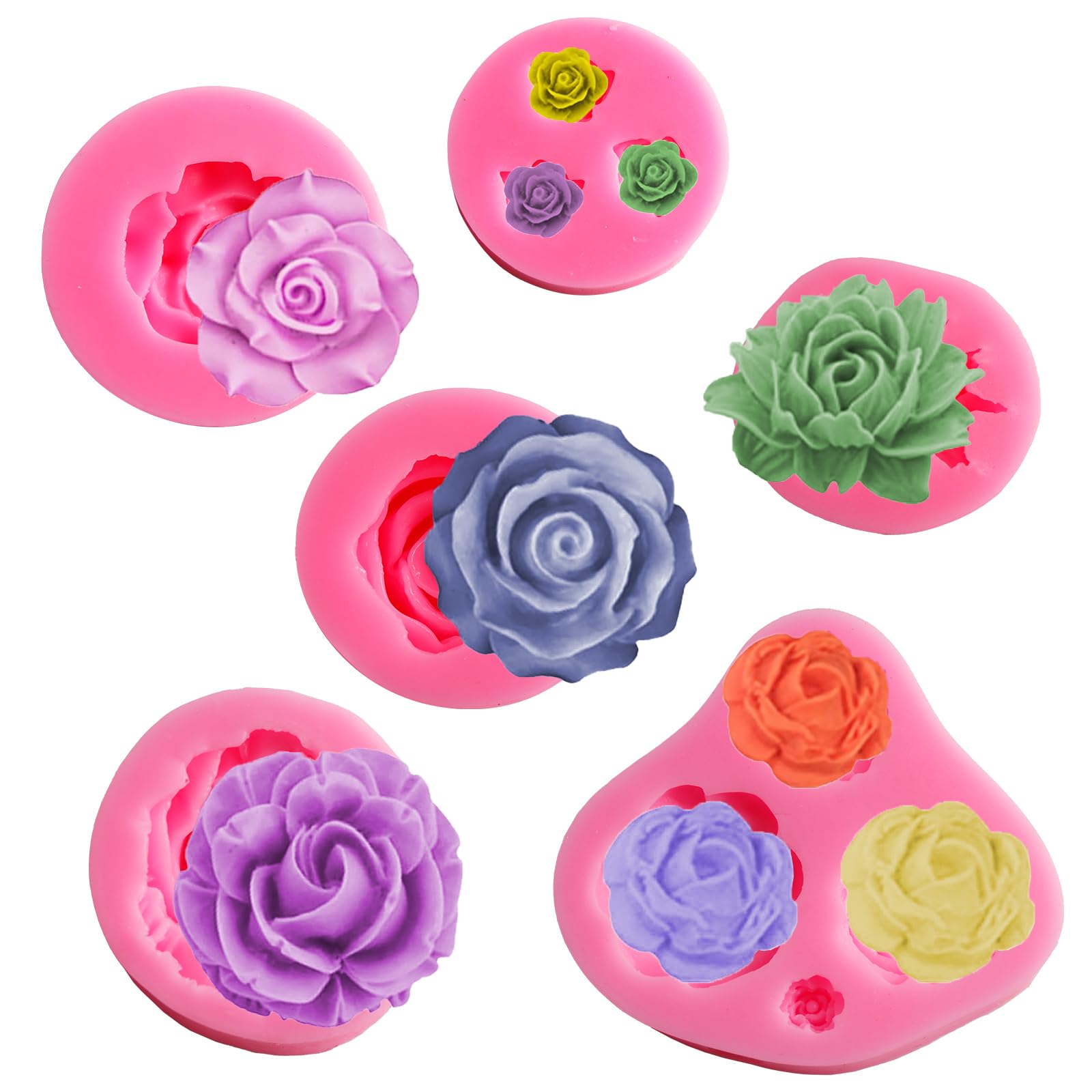 Set Di 4 Stampi In Silicone Per Candele A Forma Di Fiore – Girasole E Margherita 3D Per Fai-da-te, Sapone E Decorazioni (grigio)