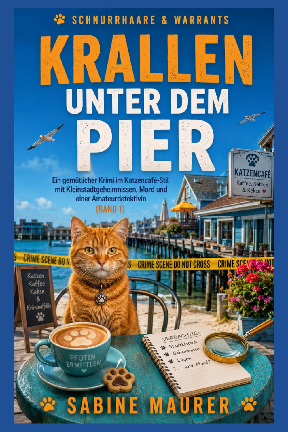 Krallen unter dem Pier: Ein gemütlicher Krimi im Katzencafé-Stil mit Kleinstadtgeheimnissen, Mord und einer Amateurdetektivin (Band 1) (Schnurrhaare & Warrants)