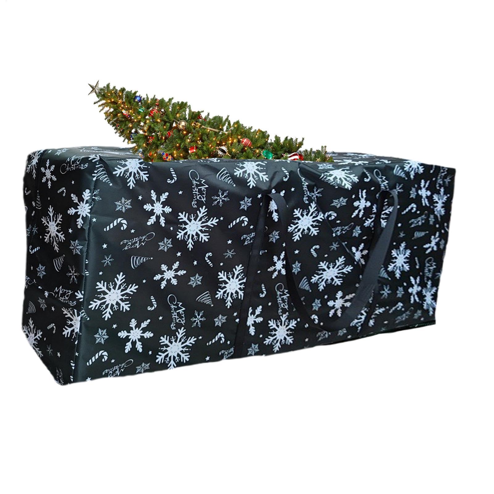 Scatola portaoggetti per albero di Natale, portaoggetti per albero di | Natale,Contenitori per alberi artificiali con fiocchi di neve - Contenitori per borse portaoggetti per albero di Natale in te