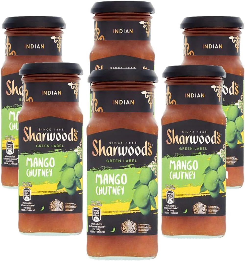 Sharwoods Green Mango Chutney - 360 g - opakowanie 6 sztuk