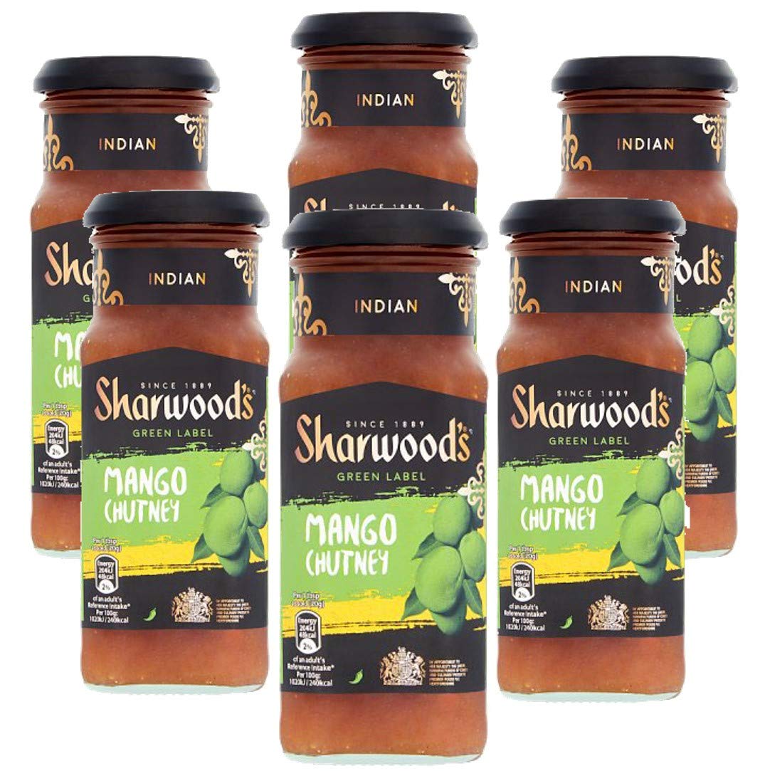 Sharwoods Green Mango Chutney - 360 g, confezione da 6