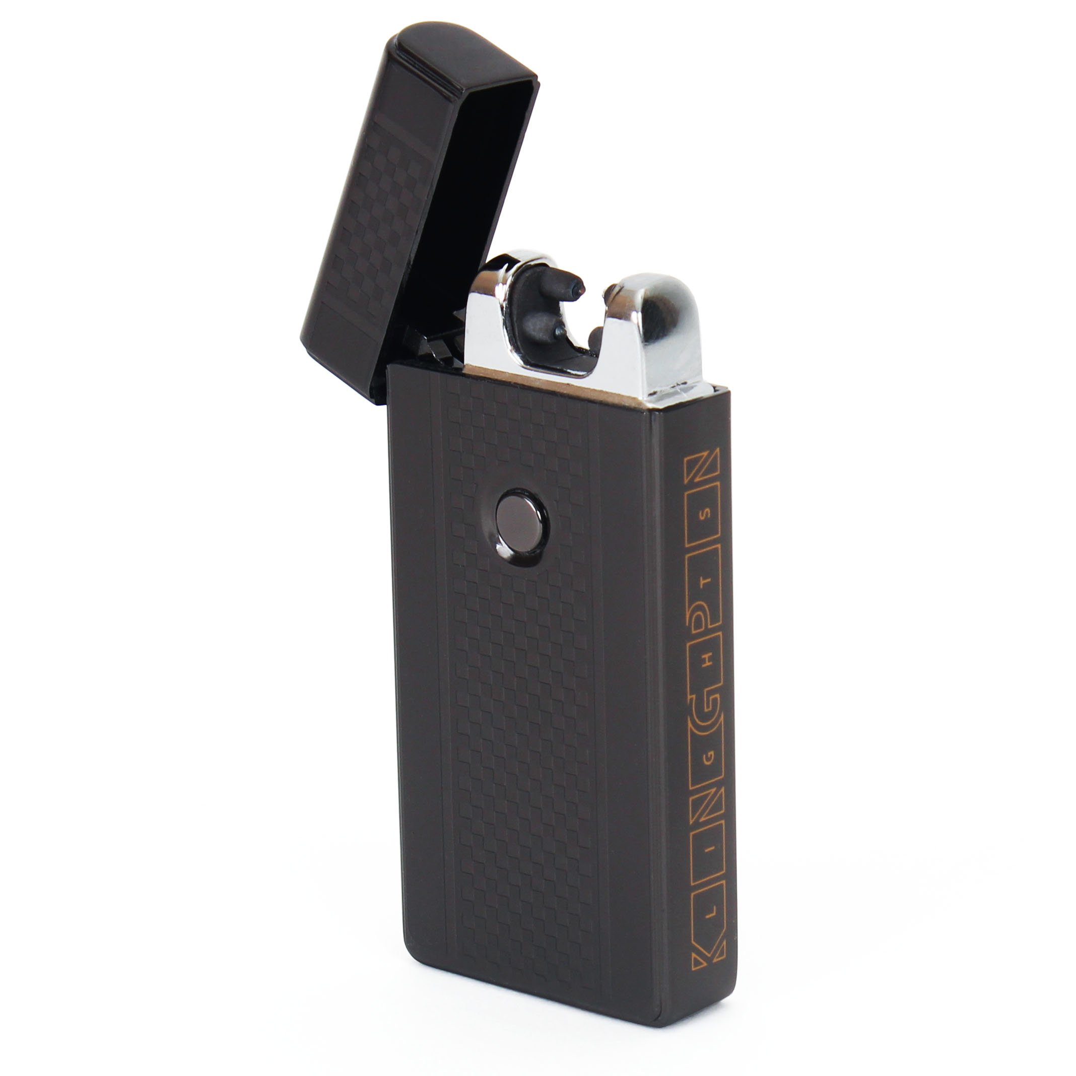 Kingpin Lights™ Black Electric Arc Lighter - Windproof Dual Arc Plasma Lighter - USB Rechargeable Dual Pulse Electronic Lighter - Flameless Plasma Beam Lighter