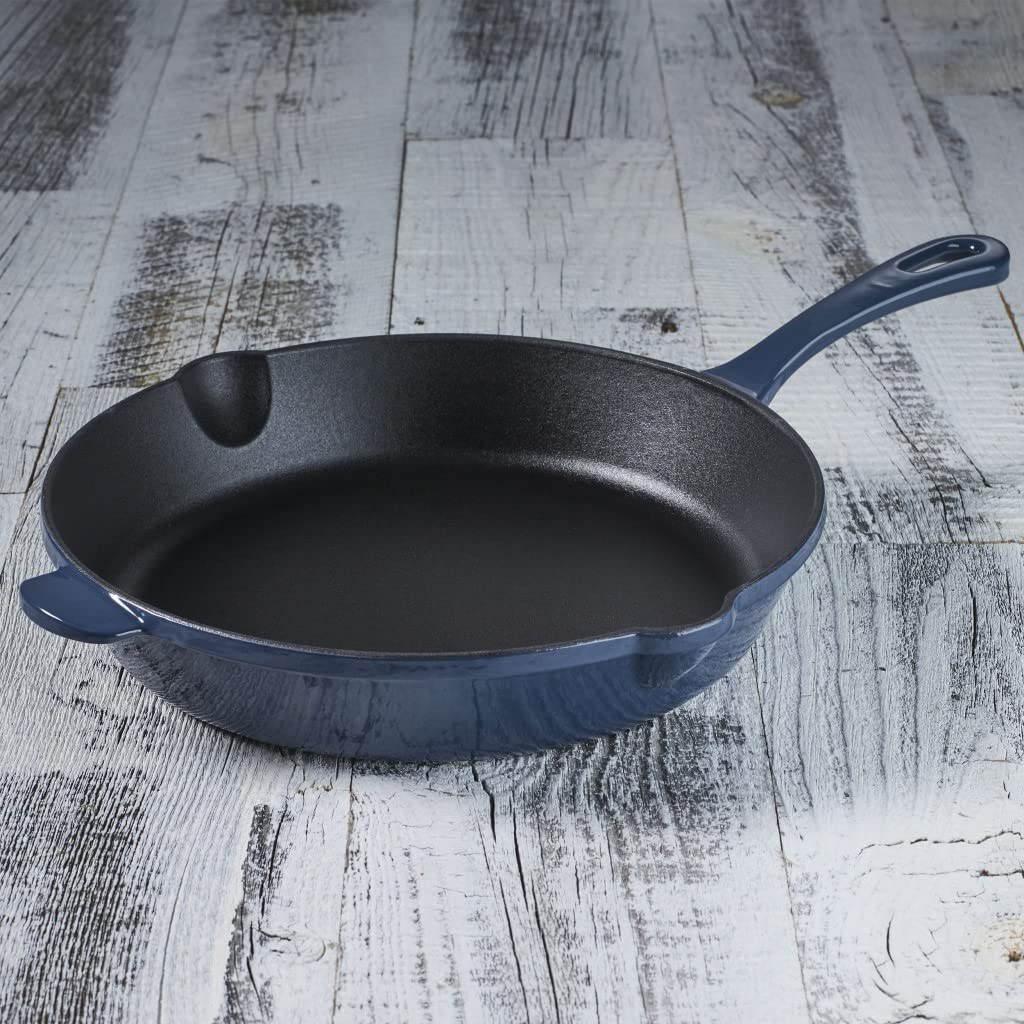 Cuisinart CI22-24BG Chefs Classic Enameled Cast Iron Round Fry Pan 10-Inch Provencal Blue product thumbnail 6