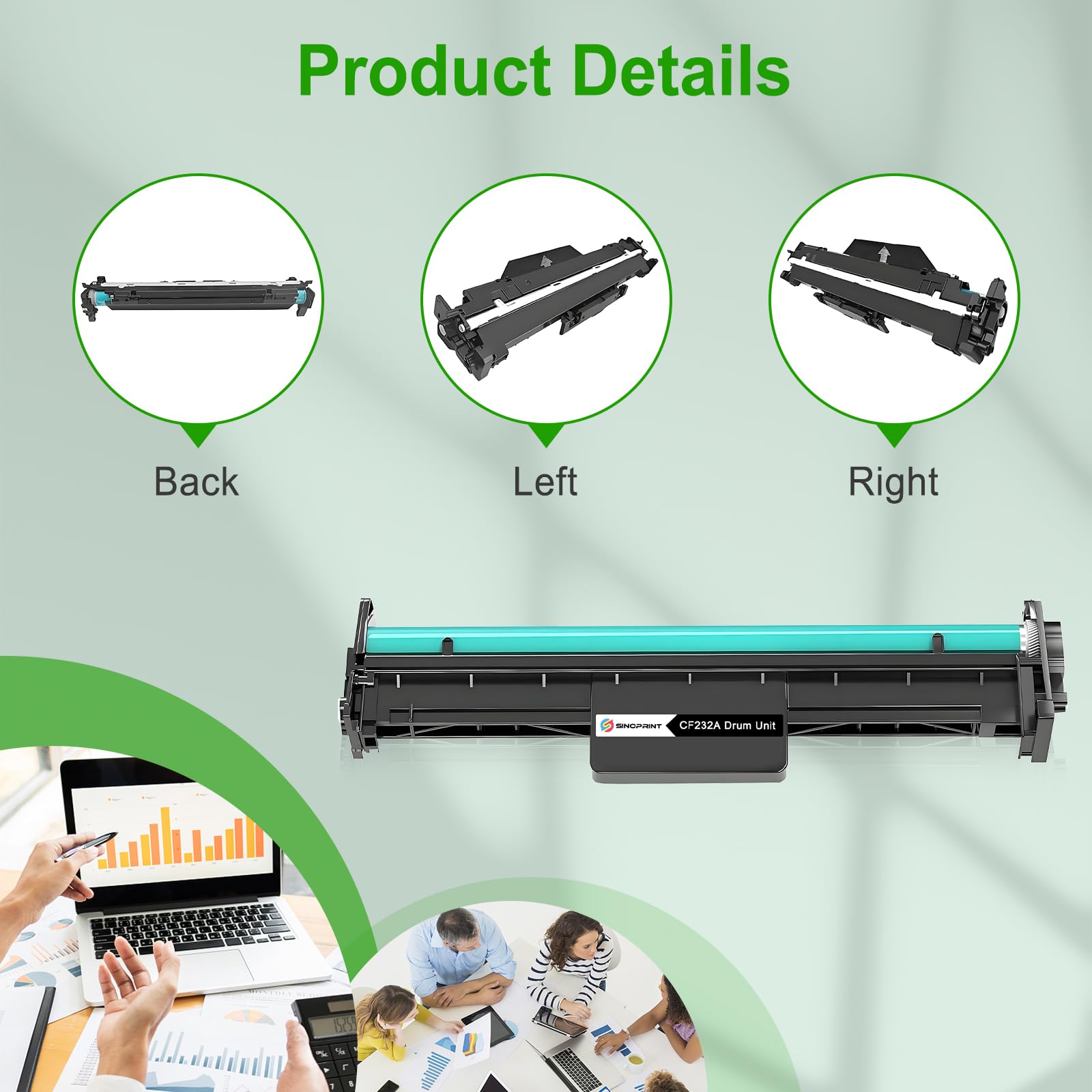 32A CF232A - Tamburo di stampa compatibile con HP Laserjet pro M118 M203 M220 M118dw M203d M203dn M203dw, MFP M227 M148 M227fdn M227fdw M148fdw M148dw M148dw w M148 fdw (23,000 pagine)