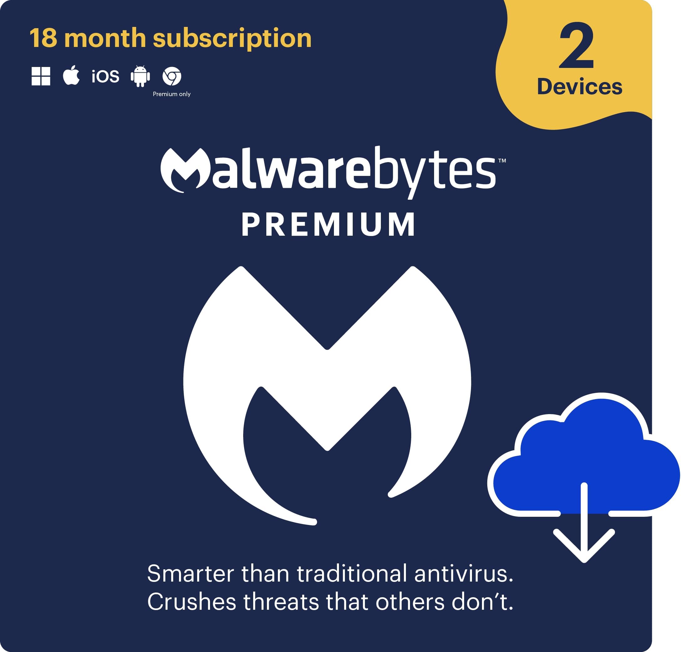 Malwarebytes | Windows/Mac/iOS/Android/Chrome | Premium | 2 Devices | 18 Months | Activation Code by email