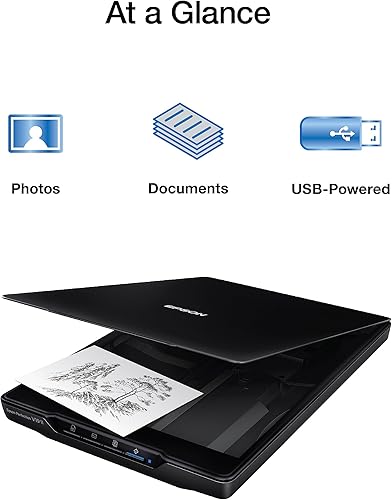 Miniatura 2 de Epson Perfection V19 II - Escáner plano de documentos y fotos a color con resolución óptica de 4800 ppp, alimentación USB y tapa extraíble de gran