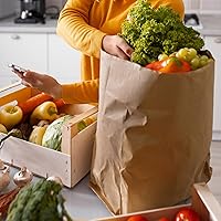 Vista 7 de MUCHII Bolsas de Papel Kraft de 57 LB 50 Unidades, Bolsas Grandes de Papel Marrón de Supermercado para Almacenamiento, Compras