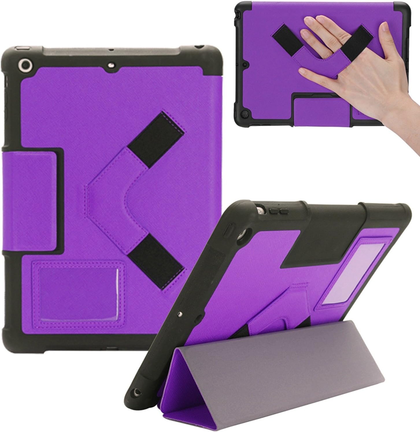 NUTKASE'S BUMPKASE Compatible with Apple iPad 2018 6th Gen/2017 5th Gen Shockproof Folio Cover 9.7" for Models A1893, A1954, A1822, A1823, Rugged, Kid Tested, Slim & Sleek Italian Design - Purple